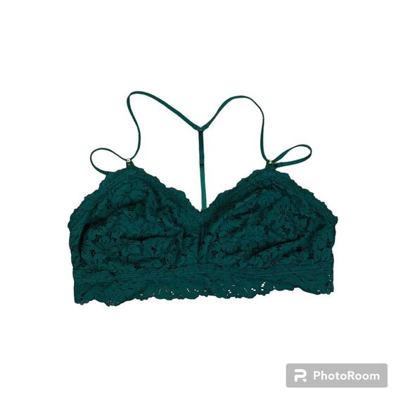 Aerie Dark Emerald Green Lace Bralet Sz XXL - Picture 1 of 14